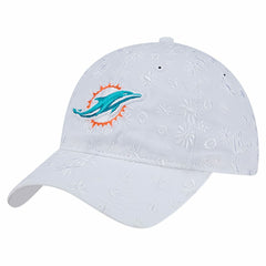 Miami Dolphins New Era Women's Floral 9TWENTY Adjustable Hat White