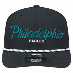 Philadelphia Eagles New Era Script 9SEVENTY Adjustable Hat Black