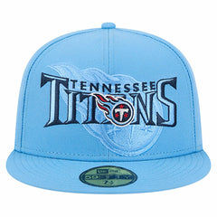 Tennessee Titans New Era Overlap Wordmark 59FIFTY Fitted Hat Light Blue