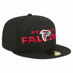 Atlanta Falcons New Era Overlap Wordmark 59FIFTY Fitted Hat Black
