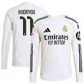 Rodrygo Real Madrid 2025/26 Home Long Sleeve Jersey White - Adidas for sale