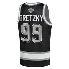 Wayne Gretzky Los Angeles Kings Mitchell & Ness Youth Maxxed Out Fashion Basketball Jersey - Black - NHL 203133397