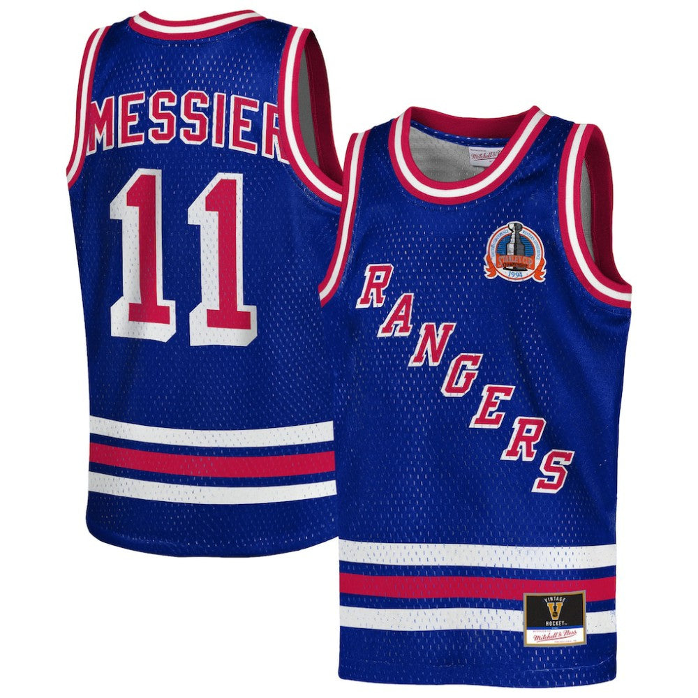 Mark Messier New York Rangers Mitchell & Ness Youth Maxxed Out Fashion Basketball Jersey - Blue - NHL 203133398