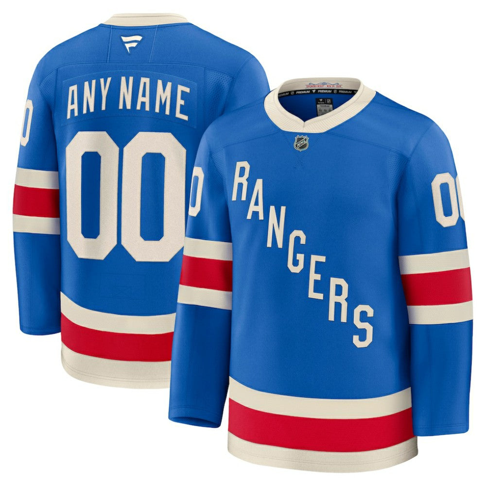 New York Rangers Fanatics Centennial Premium Custom Jersey - Blue - NHL 203133899