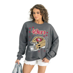 San Francisco 49ers Gameday Couture Women's Ready to Rumble Premium Fleece Pullover Sweatshirt Gray
