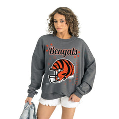 Cincinnati Bengals Gameday Couture Women's Ready to Rumble Premium Fleece Pullover Sweatshirt Gray