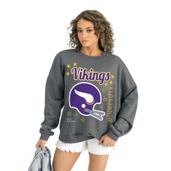 Minnesota Vikings Gameday Couture Women's Ready to Rumble Premium Fleece Pullover Sweatshirt Gray