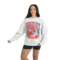 Kansas City Chiefs Gameday Couture Women's Heritage Premium Fleece Pullover Sweatshirt Gray