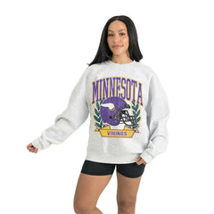 Minnesota Vikings Gameday Couture Women's Heritage Premium Fleece Pullover Sweatshirt Gray