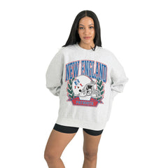 New England Patriots Gameday Couture Women's Heritage Premium Fleece Pullover Sweatshirt Gray
