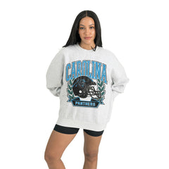 Carolina Panthers Gameday Couture Women's Heritage Premium Fleece Pullover Sweatshirt Gray