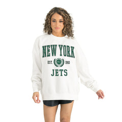 New York Jets Gameday Couture Women's Timeless Triumph Premium Fleece Pullover Sweatshirt White