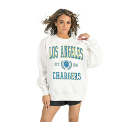 Los Angeles Chargers Gameday Couture Women's Timeless Triumph Premium Fleece Pullover Sweatshirt White