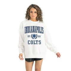 Indianapolis Colts Gameday Couture Women's Timeless Triumph Premium Fleece Pullover Sweatshirt White