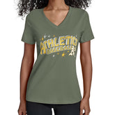 Athletics Starter Women's Fireworks Team Name V-Neck T-Shirt - Green - MLB Lifestyle