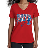 Philadelphia Phillies Starter Women's Fireworks V-Neck T-Shirt - Red - MLB Lifestyle
