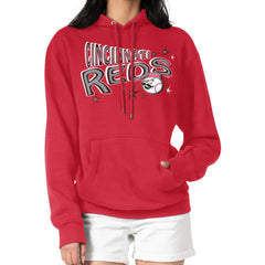 Cincinnati Reds Starter Women's Fireworks Fleece Tri-Blend Pullover Hoodie - Red - MLB on Sale