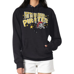 Pittsburgh Pirates Starter Women's Fireworks Fleece Tri-Blend Pullover Hoodie - Black - MLB Lifestyle