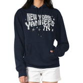 New York Yankees Starter Women's Fireworks Fleece Tri-Blend Pullover Hoodie - Navy - MLB Discount