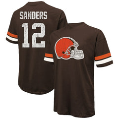 Shedeur Sanders Cleveland Browns Majestic Threads 2025 NFL Draft Oversized T-Shirt Brown