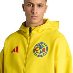 Club America 2025/26 Club Anthem Full-Zip Hooded Jacket Yellow - Adidas