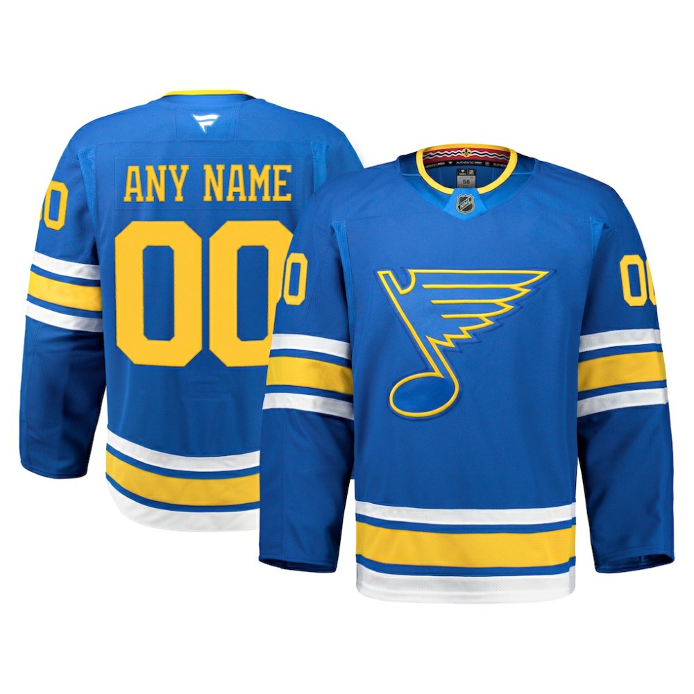 St. Louis Blues Fanatics Home Authentic Pro Custom Jersey - Blue - NHL 203134967