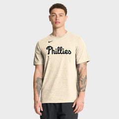 Philadelphia Phillies Nike Wordmark Tri-Blend T-Shirt - Natural - Nike Sale