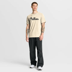 Philadelphia Phillies Nike Wordmark Tri-Blend T-Shirt - Natural - Nike Sale