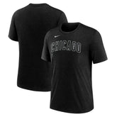 Chicago Cubs Nike Wordmark Tri-Blend T-Shirt - Heather Black - Nike Sale