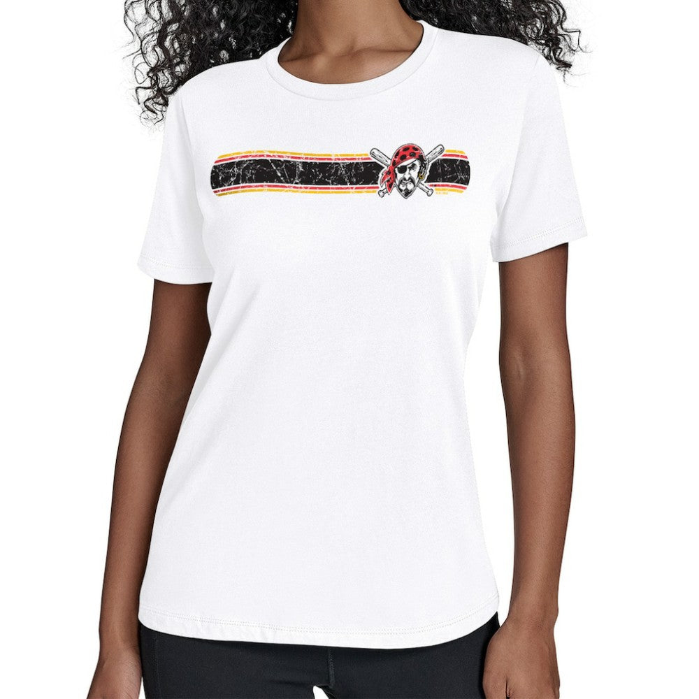 Pittsburgh Pirates Starter Women's Team Stripe T-Shirt - White - MLB Online