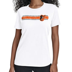 Baltimore Orioles Starter Women's Team Stripe T-Shirt - White - MLB on Sale