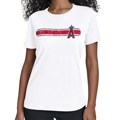 Los Angeles Angels Starter Women's Team Stripe T-Shirt - White - MLB Sale