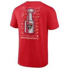 Florida Panthers Fanatics 2025 Stanley Cup Champions Signature Roster T-Shirt - Red - NHL 203140000