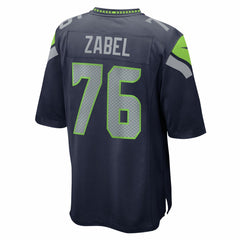 Nike Grey Zabel Seattle Seahawks Team Game Jersey College Navy