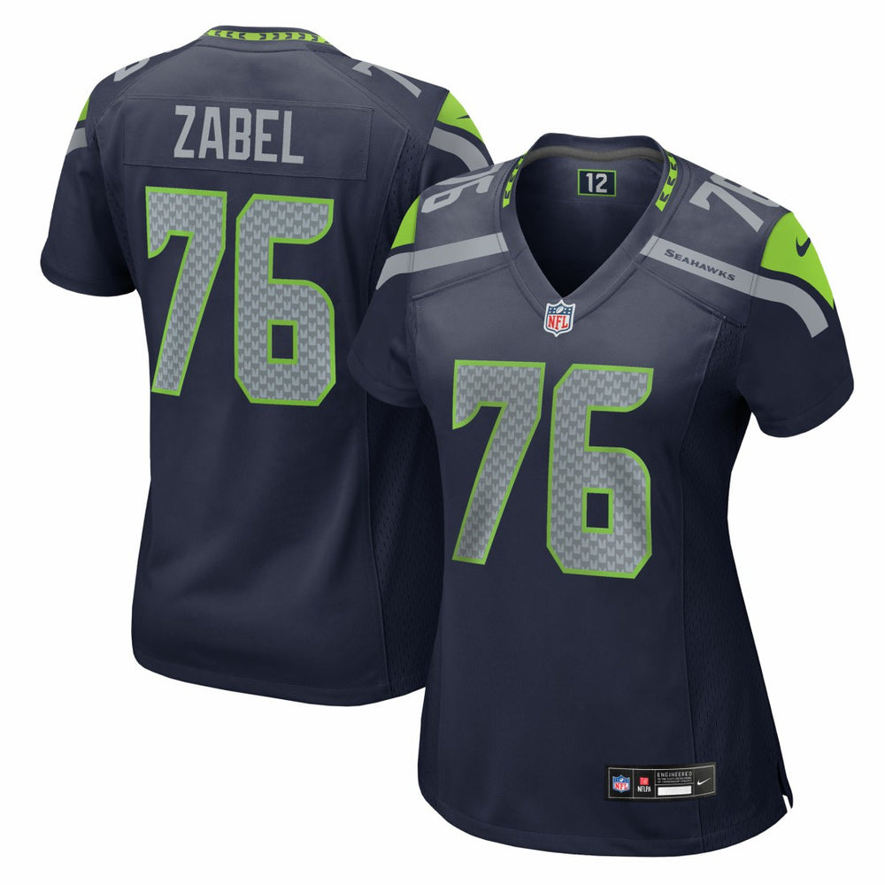 Nike Grey Zabel Seattle Seahawks Women's Team Game Jersey College Navy