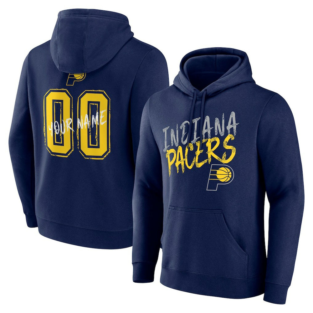 Indiana Pacers Hustle Custom Pullover Hoodie Navy