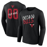 Chicago Bulls Hustle Custom Long Sleeve T-Shirt Black