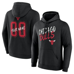 Chicago Bulls Hustle Custom Pullover Hoodie Black