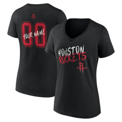 Houston Rockets Women's Hustle Custom V-Neck T-Shirt Black