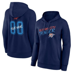 Oklahoma City Thunder Women's Hustle Custom Pullover Hoodie Navy