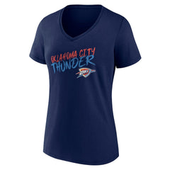 Oklahoma City Thunder Women's Hustle Custom V-Neck T-Shirt Navy
