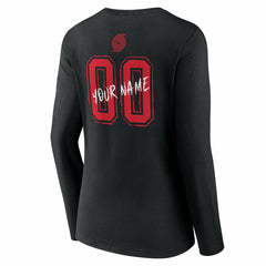 Portland Trail Blazers Women's Hustle Custom Long Sleeve V-Neck T-Shirt Black