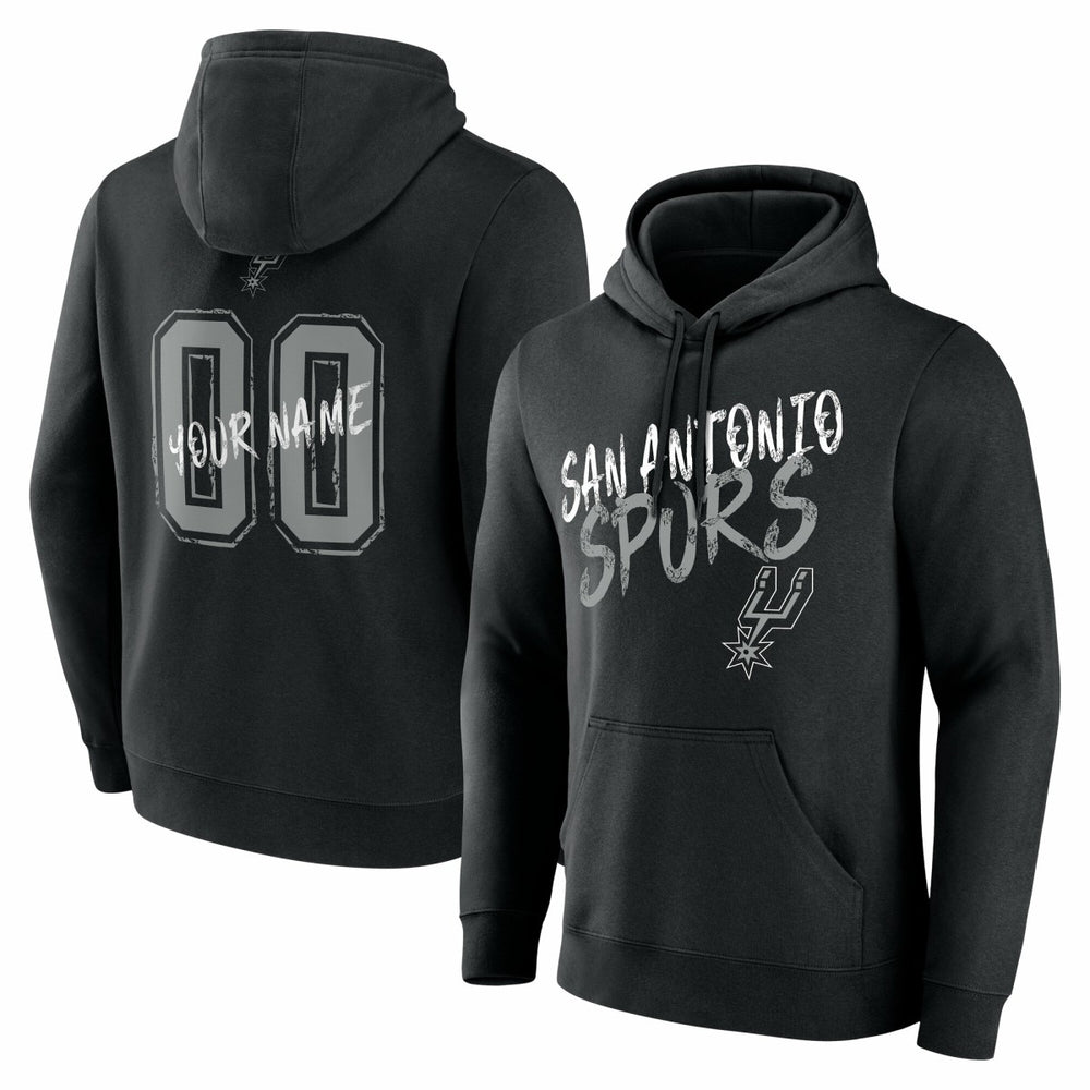 San Antonio Spurs Hustle Custom Pullover Hoodie Black