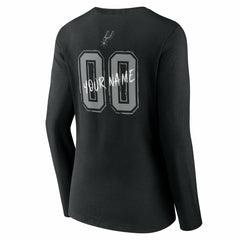 San Antonio Spurs Women's Hustle Custom Long Sleeve V-Neck T-Shirt Black
