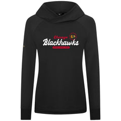 Chicago Blackhawks Levelwear Women's Slender Monument Raglan Pullover Hoodie - Black - NHL 203144849