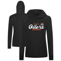 Edmonton Oilers Levelwear Women's Slender Monument Raglan Pullover Hoodie - Black - NHL 203144853