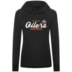 Edmonton Oilers Levelwear Women's Slender Monument Raglan Pullover Hoodie - Black - NHL 203144853