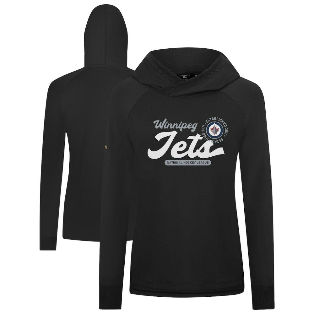 Winnipeg Jets Levelwear Women's Slender Monument Raglan Pullover Hoodie - Black - NHL 203144862