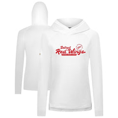 Detroit Red Wings Levelwear Women's Slender Monument Raglan Pullover Hoodie - White - NHL 203144864