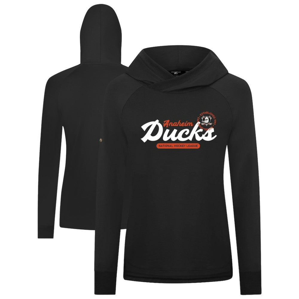 Anaheim Ducks Levelwear Women's Slender Monument Raglan Pullover Hoodie - Black - NHL 203144867
